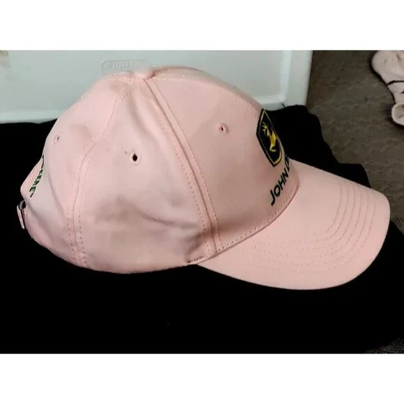 John Deere Pink Ladies Baseball Hat Embroidered Adjustable Pink Hat Cap - Picture 3 of 6